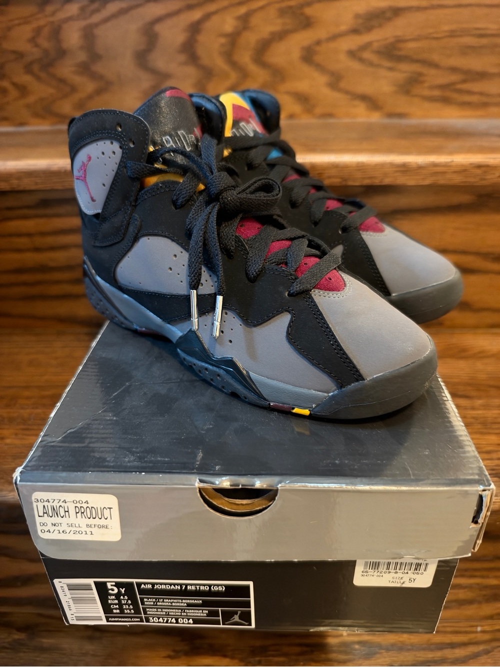 Air Jordan 7 Retro GS Bordeaux 2011 Size 5Y (Women's 6.5) Never Worn w/ Box